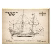 Mayflower - Schip Blauwdruk Plannen SD Foto Afdruk (Voorkant)