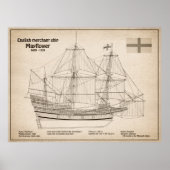 Mayflower - Schip Blauwdruk Plannen SD Poster (Voorkant)