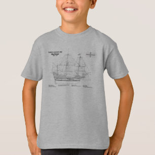 Mayflower - Schip Blauwdruk Plannen SD T-shirt
