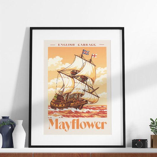 Mayflower Schip Oude Engelse Carrack Poster Kunst