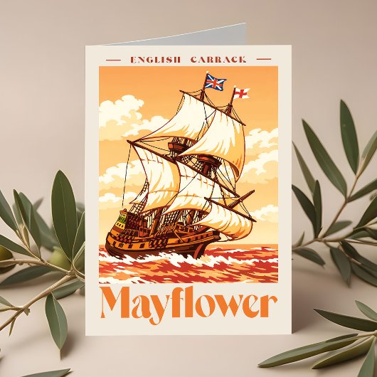 Mayflower Schip Oude Engelse Carrack Poster Kunst Bedankkaart