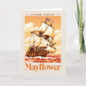 Mayflower Schip Oude Engelse Carrack Poster Kunst Bedankkaart (Voorkant)