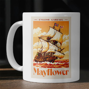Mayflower Schip Vintage Engelse Carrack Poster Kun Koffiemok