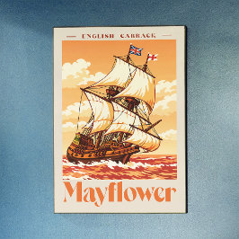 Mayflower Ship Vintage English Carrack Poster Art