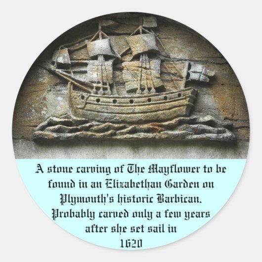 Mayflower - stickers van Thanksgiving met steensla (Voorkant)