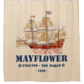 Mayflower Tall Ship - Engeland naar de Nieuwe Were Douchegordijn (Voorkant)