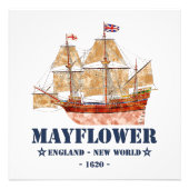 Mayflower Tall Ship - Engeland naar de Nieuwe Were Foto Afdruk (Voorkant)