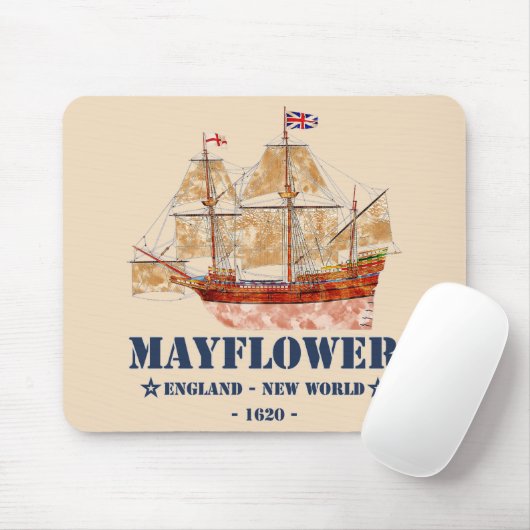 Mayflower Tall Ship - Engeland naar de Nieuwe Were Muismat (Met muis)