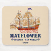 Mayflower Tall Ship - Engeland naar de Nieuwe Were Muismat (Voorkant)
