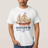 Mayflower Tall Ship - Engeland naar de Nieuwe Were T-shirt (Voorkant)