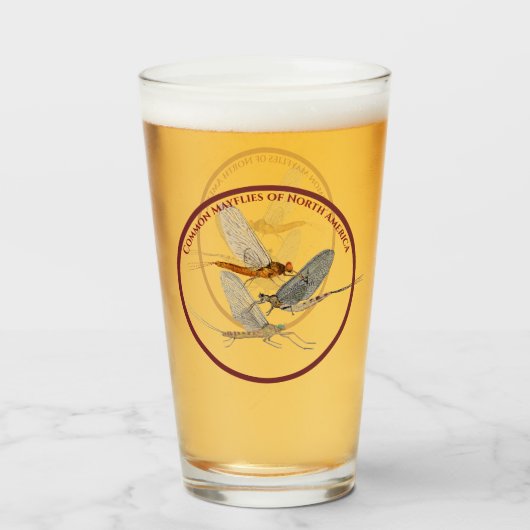 Mayfly Beer Pint Glass Glas (Voorkant gevuld)