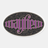 Mayhem Ambigram Stickers (Voorkant)