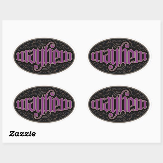 Mayhem Ambigram Stickers (Vel)