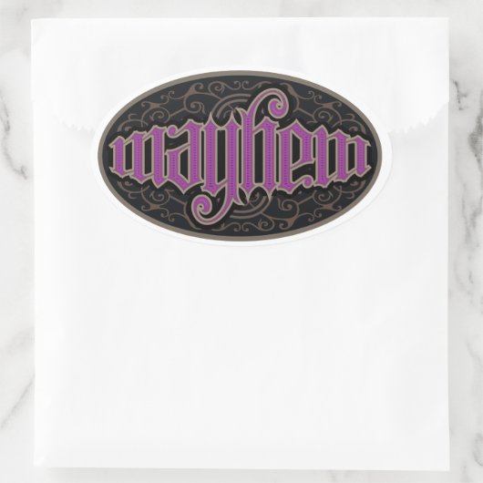 Mayhem Ambigram Stickers (Tas)