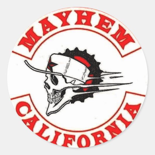 Mayhem Moto Logo Ronde Sticker (Voorkant)