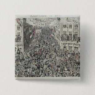 Mayhew's Great Exhibiton, Londen, 1851 Vierkante Button 5,1 Cm