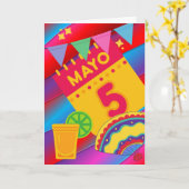 Mayo 5 Cinco de Mayo Colorful Celebration Kaart (Gele Bloem)