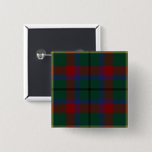Mayo County Irish Tartan Vierkante Button 5,1 Cm (Voorkant /achterkant)