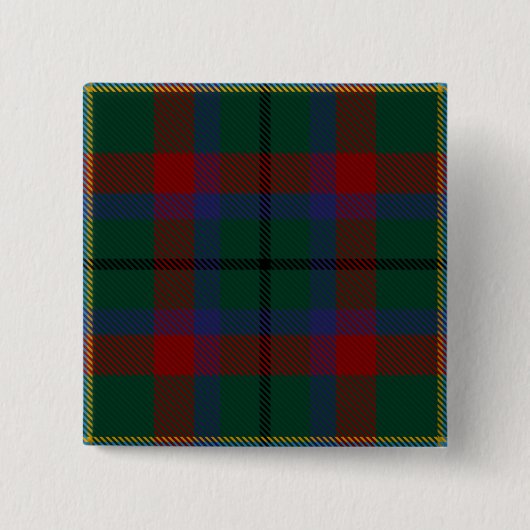 Mayo County Irish Tartan Vierkante Button 5,1 Cm (Voorkant)