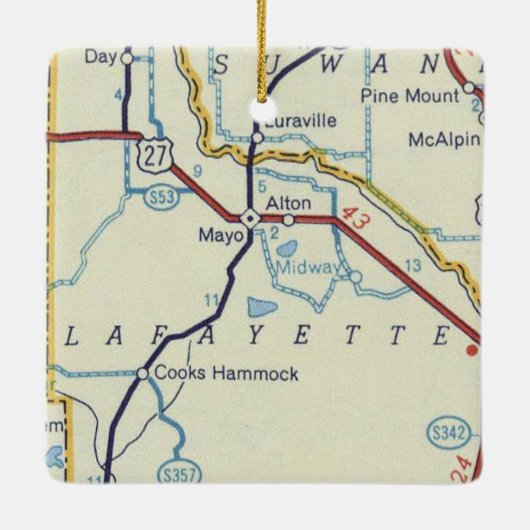 Mayo FL  Map Keramisch Ornament (Achterkant)