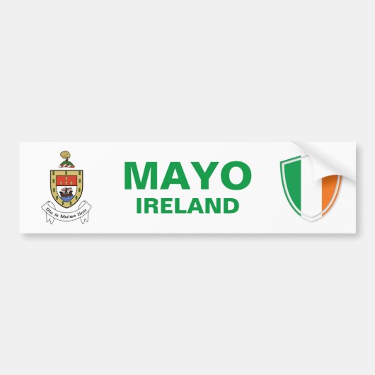 Mayo Ireland Crest en Irish Flag Bumpersticker (Voorkant)