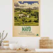 Mayo Ireland, Retro Irish Travel Advert Poster (Keuken)