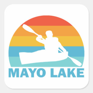 Mayo Lake North Carolina Kayak Vierkante Sticker