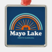 Mayo Lake North Carolina Rainbow Metalen Ornament (Voorkant)