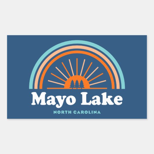 Mayo Lake North Carolina Rainbow Rechthoekige Sticker (Voorkant)