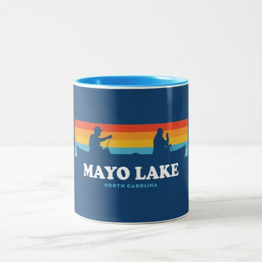 Mayo Lake North Carolina Tweekleurige Koffiemok (Center)
