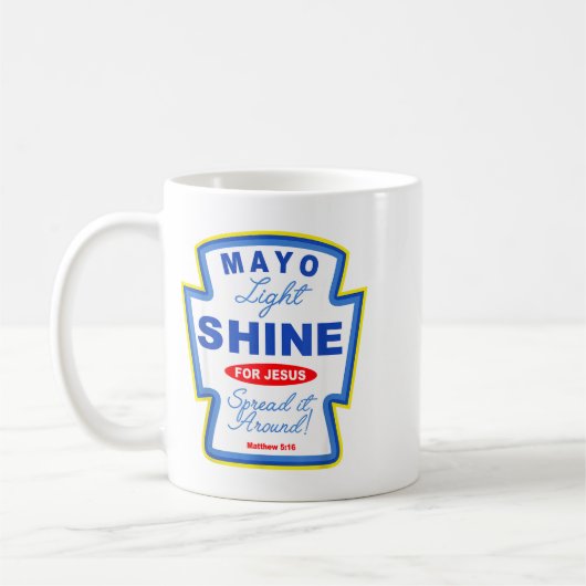 Mayo Light Shine For Jesus Christian Condiment Gro Koffiemok (Links)