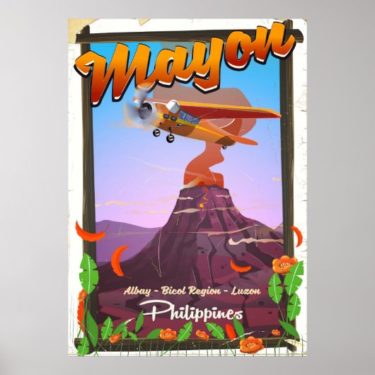 Mayon Volcano philippines avontuurlijk poster (Voorkant)