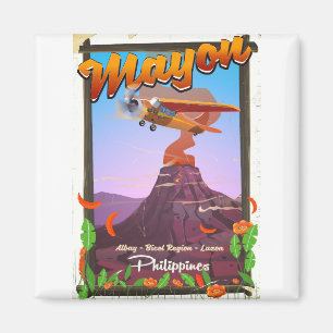 Mayon Volcano philippines avontuurlijk poster Magneet