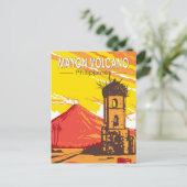Mayon vulkaan Cagsawa ruïnes Filipijnen Reiskunst Briefkaart (Staand voorkant)