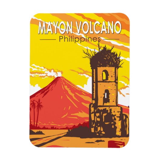 Mayon vulkaan Cagsawa ruïnes Filipijnen Reiskunst Magneet (Verticaal)