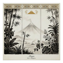 Mayon Vulkan Triptiek Wandkunst