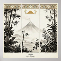 Mayon Vulkan Triptiek Wandkunst