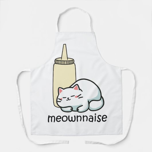 mayonaise kat meownaise schort (Voorkant)