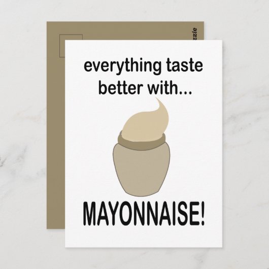 Mayonaise saus eten Grappige mayonaise Briefkaart (Voorkant / Achterkant)