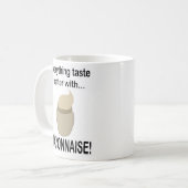 Mayonaise saus eten Grappige mayonaise Koffiemok (Voorkant links)
