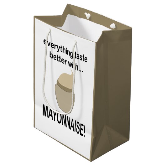 Mayonaise saus eten Grappige mayonaise Medium Cadeauzakje (Voorkant Gekanteld)