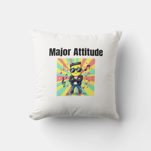 Mayor Attitude - Cool Confident Kid Cartoon with S Kussen (Voorkant)