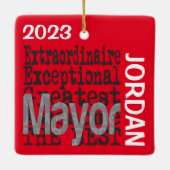 Mayor Extraordinaire CUSTOM Keramisch Ornament (Achterkant)