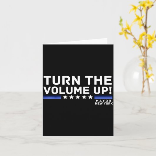 Mayor Zohran Mamdani New York Turn The Volume Up  Kaart (Gele Bloem)