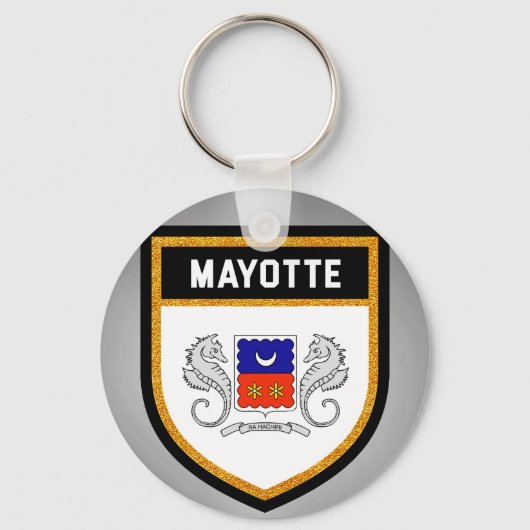 Mayotte Flag unieke moderne koele textuurkoel Sleutelhanger (Voorkant)