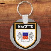 Mayotte Flag unieke moderne koele textuurkoel Sleutelhanger (Voorkant)