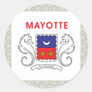Mayotte Hoge kwaliteit Vlag Ronde Sticker