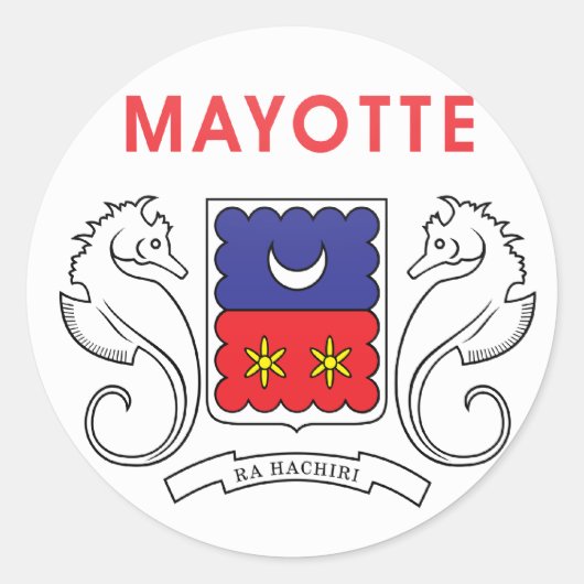 Mayotte kwaliteit Vlag Cirkel Ronde Sticker (Voorkant)