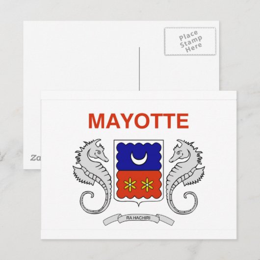 Mayotte vlag briefkaart (Voorkant / Achterkant)