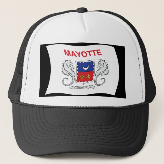 Mayotte Vlag Hoed Trucker Pet (Voorkant)